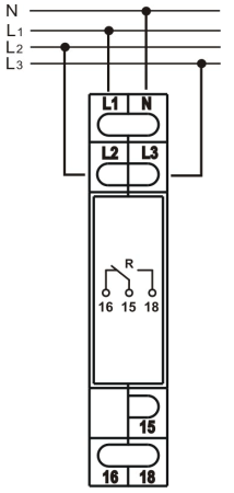 Schemat połączeń przekaźnik 3-fazowy
