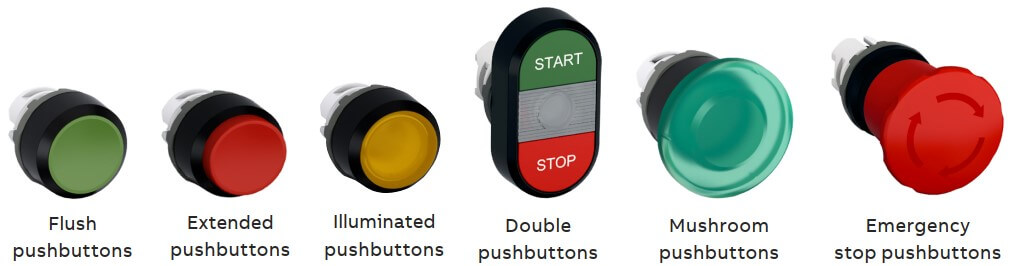 Types of pushbuttons